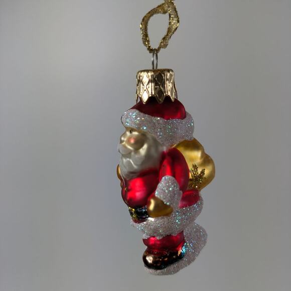 Mouthblown Christmas Ornaments 2.5" Set 4 Snowman Tree Santa Claus Holiday Decor - Picture 5 of 16